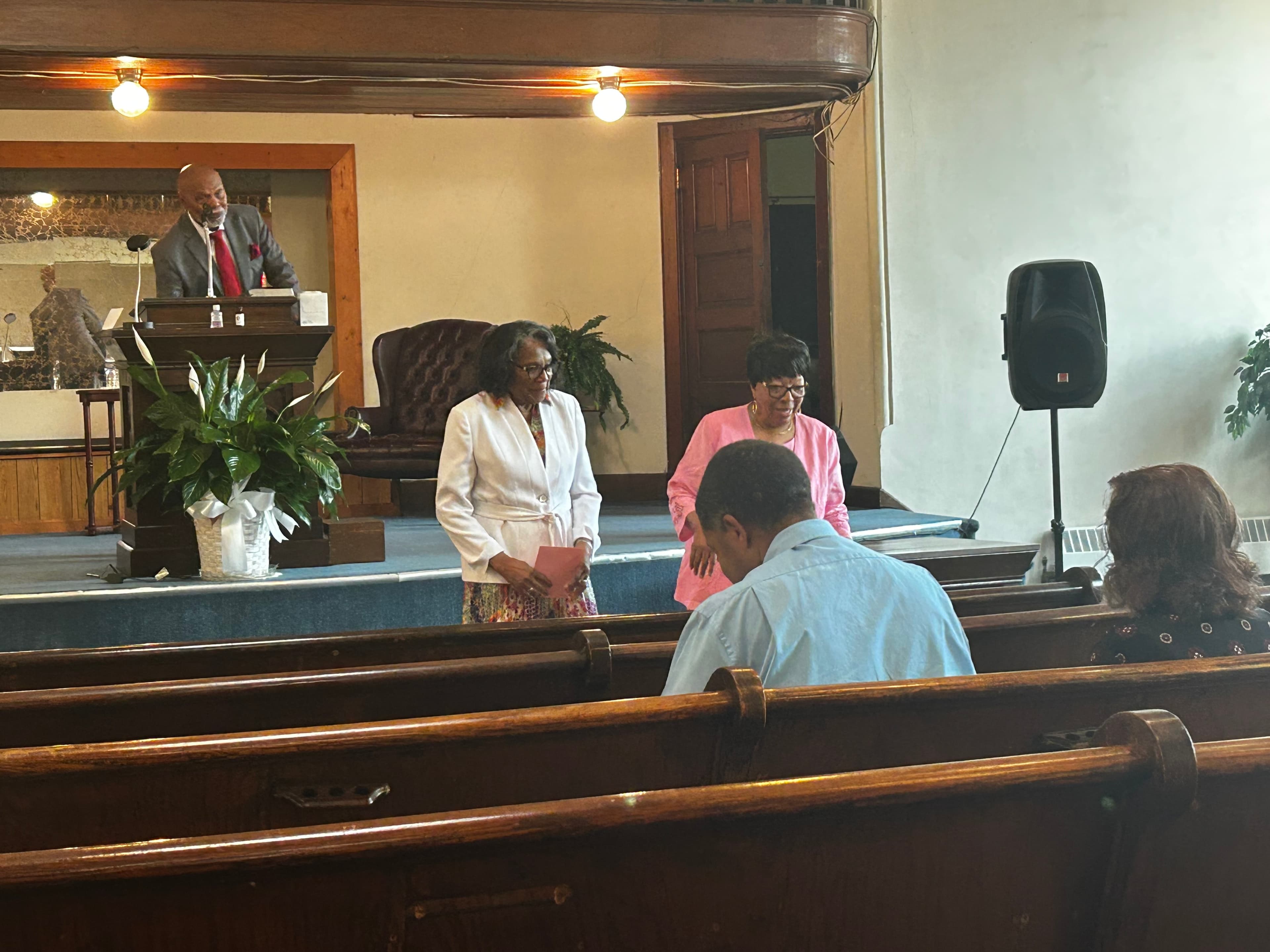 Mothers honored at the front of the sanctuary on Mother's Day