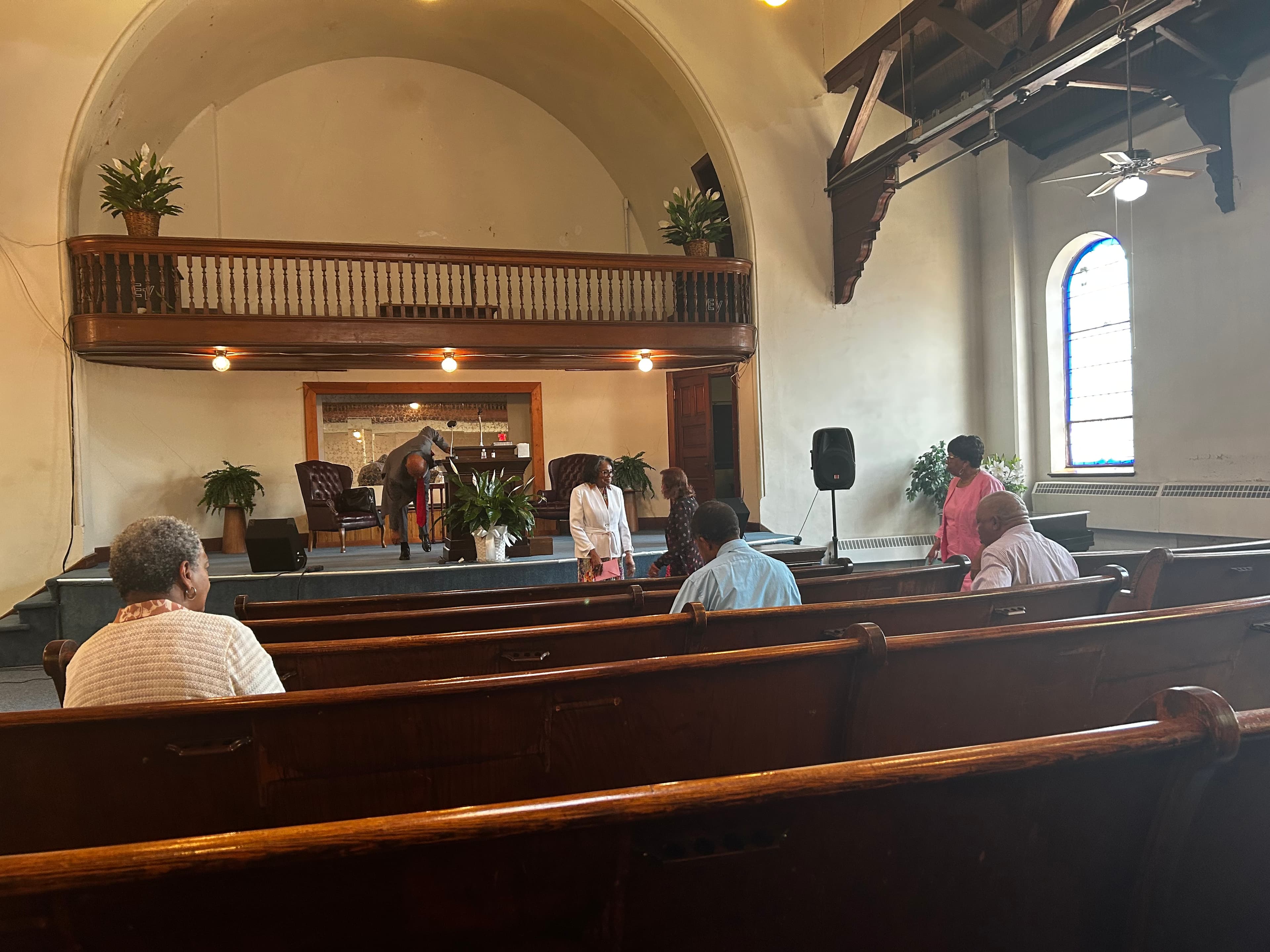 Mother's Day service in the church sanctuary